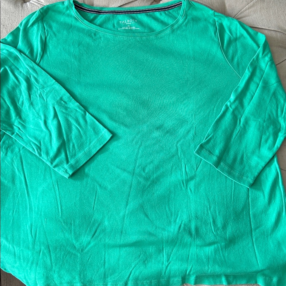 Talbots plus size women’s cotton 3/4 sleeve tshirt - Picture 2 of 3